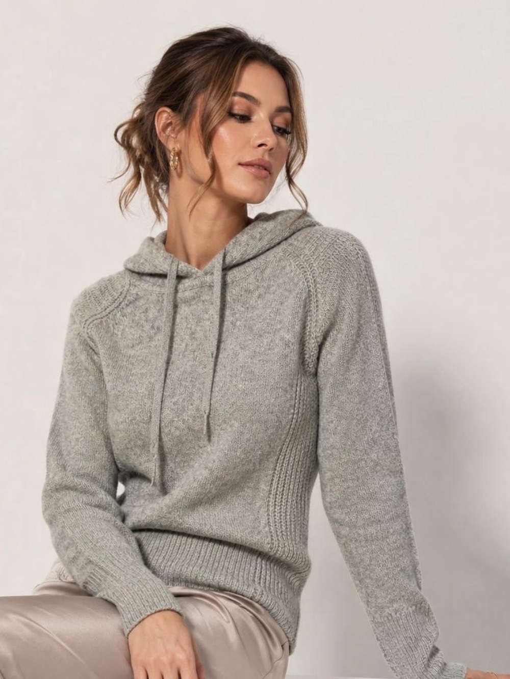 rag & bone Women 100% Cashmere Hooded Sweater Grey Size XS NWOT